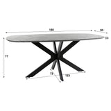 Eettafels - Eettafel Mysha Deens Ovaal Melamine 180x90 cm - Dimehouse