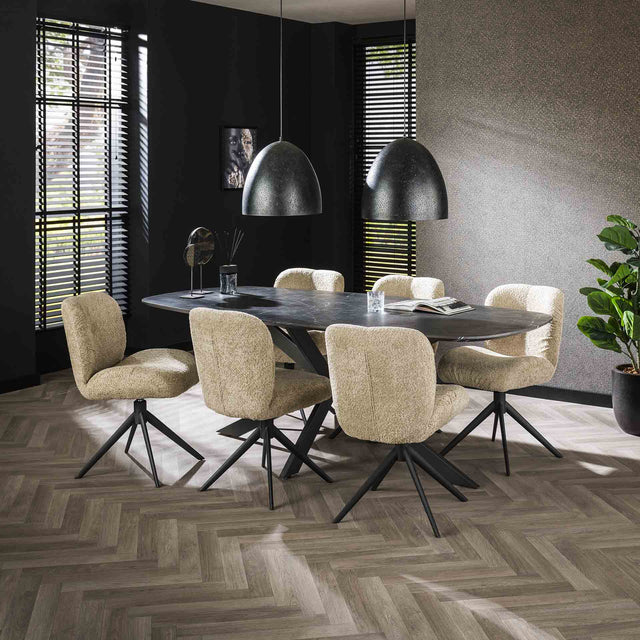 Eettafels - Eettafel Mysha Deens Ovaal Melamine 215x105 cm - Dimehouse