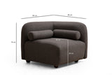 Fauteuils - Japandi fauteuil donkergrijs bouclé met walnoot poot Victoria - Dimehouse