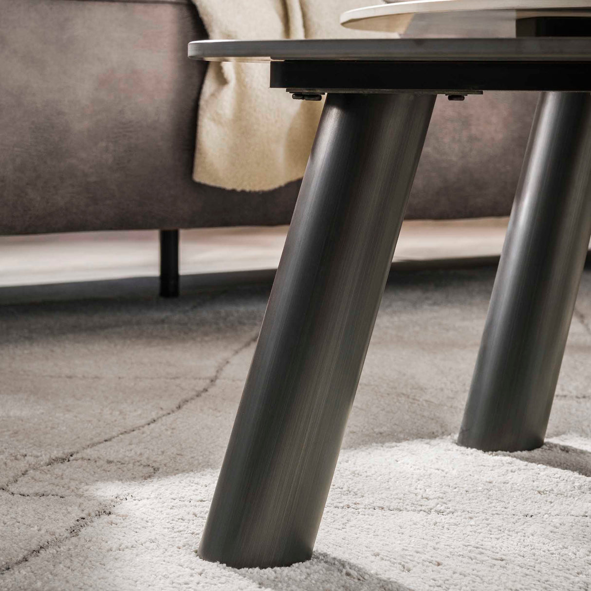 Arvo Twin sofabord sæt af 2 Keramik travertin 100x87 cm 