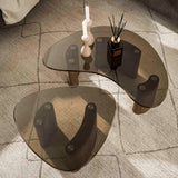 Organisk sofabord sæt Bronze glas 2-delt 