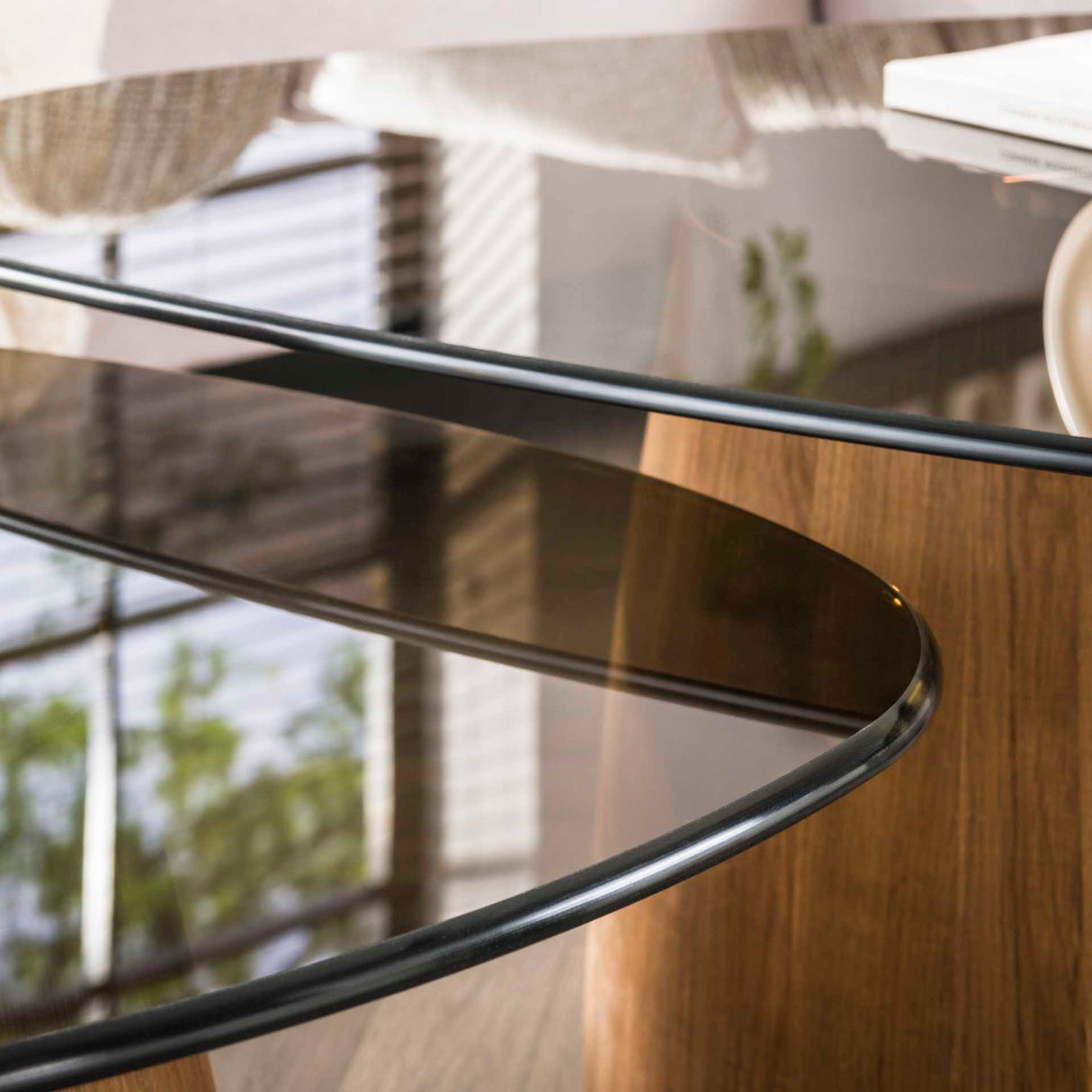 Sæt med 2 Marea trekantede sofaborde i bronze glas 91x71 cm 