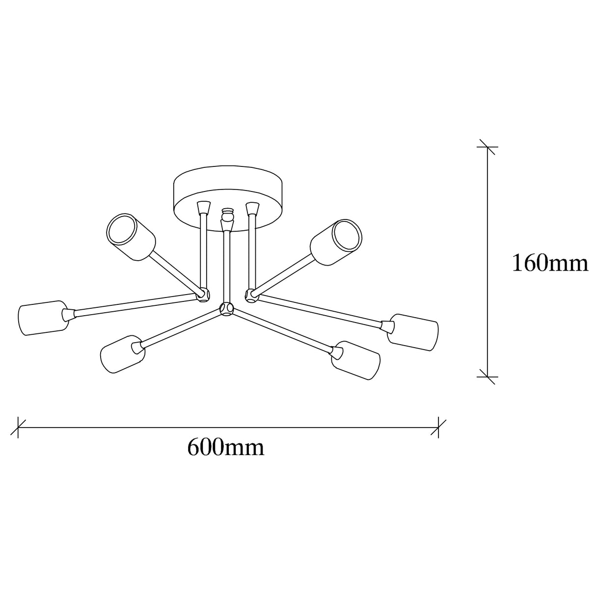 Loftlampe Sort Metal Sentinel 