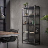 Wandkasten - Vitrinekast Elias metaal met glas - Dimehouse