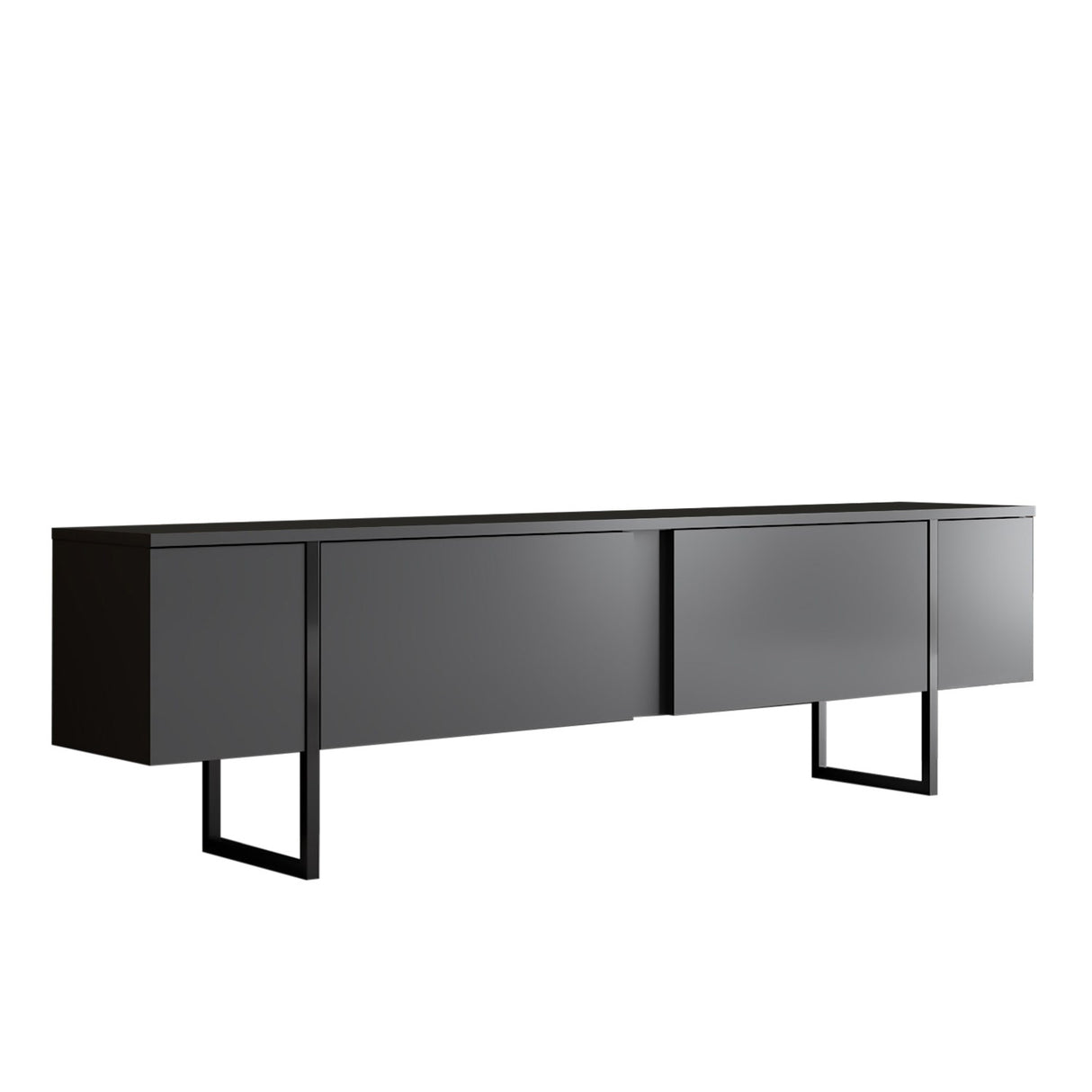 TV Møbel Luksus Antracit Sort Melamin 180x50x30 cm