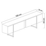 TV Møbel Luksus Antracit Sort Melamin 180x50x30 cm