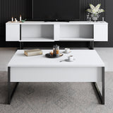 TV-møbel Luksus Hvid Sort Melamin 180x50x30 cm