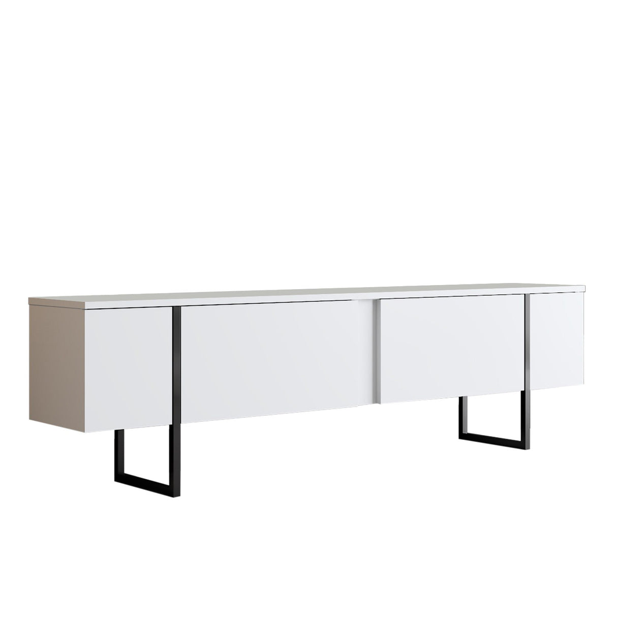 TV-møbel Luksus Hvid Sort Melamin 180x50x30 cm