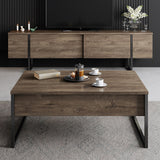 TV Møbel Luksus Valnød Sort Melamin 180x50x30 cm