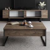 TV Møbel Luksus Valnød Sort Melamin 180x50x30 cm
