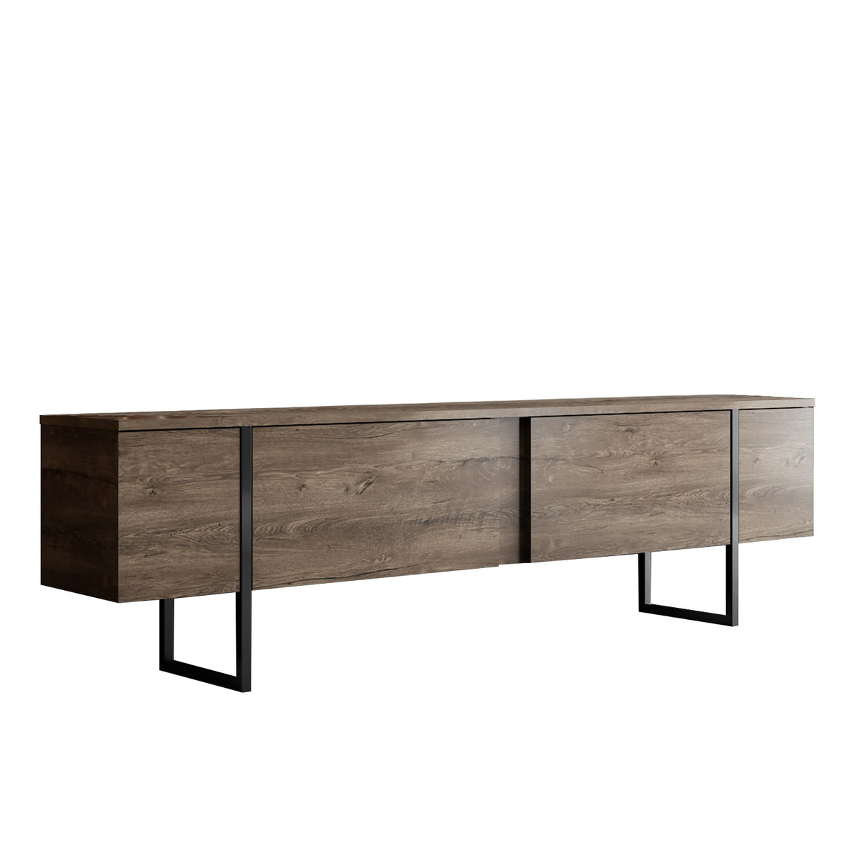 TV Møbel Luksus Valnød Sort Melamin 180x50x30 cm