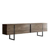TV Møbel Luksus Valnød Sort Melamin 180x50x30 cm