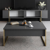 Meubelsets - Meubelset Antraciet Luxe - Salontafel + TV Meubel - Gouden Frame - Dimehouse