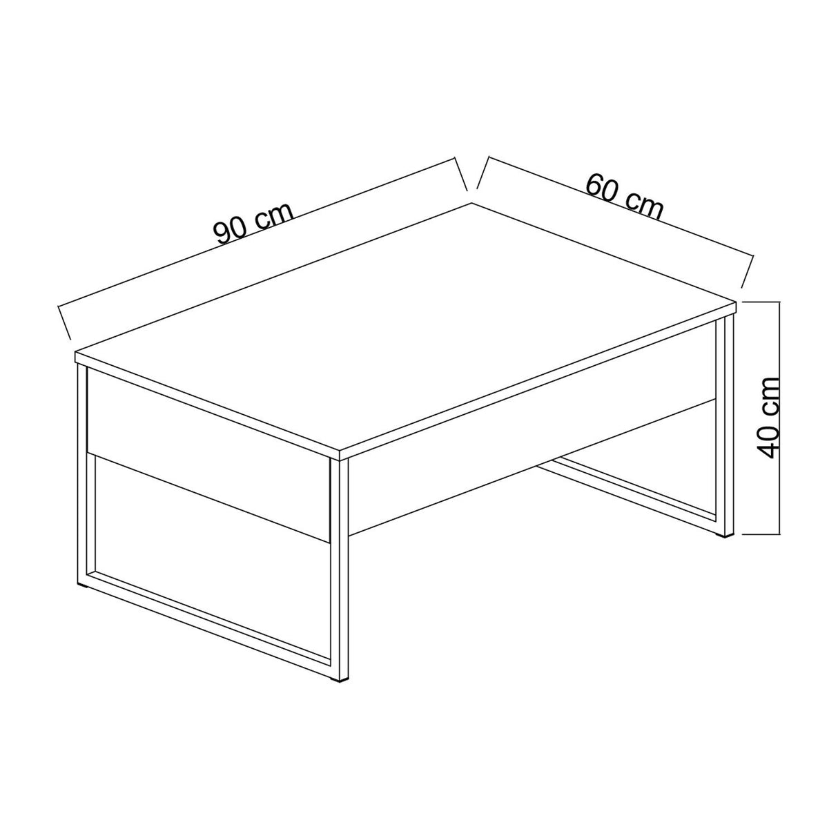 Meubelsets - Meubelset Walnoot Luxe - Salontafel + TV Meubel - Zwart Frame - Dimehouse