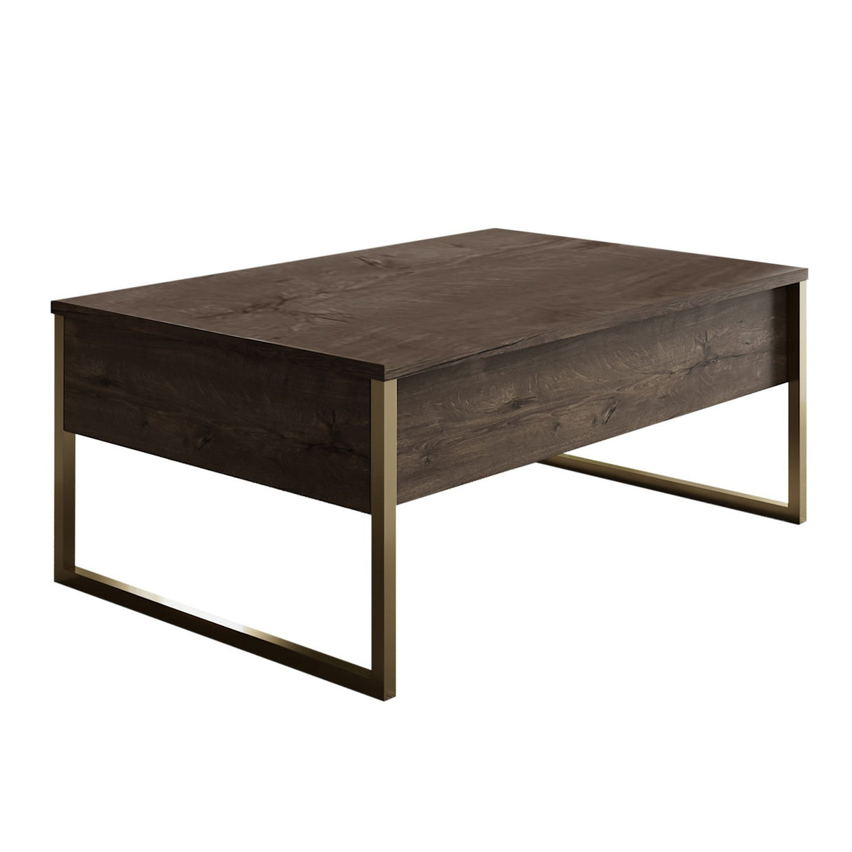 Meubelsets - Meubelset Walnoot Luxe - Salontafel + TV Meubel - Gouden Frame - Dimehouse