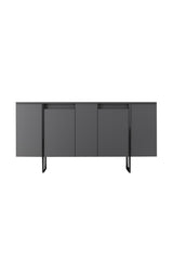 Dressoirs - Modern Dressoir Antraciet Luxe 160x80x35 - Zwart Frame - Dimehouse