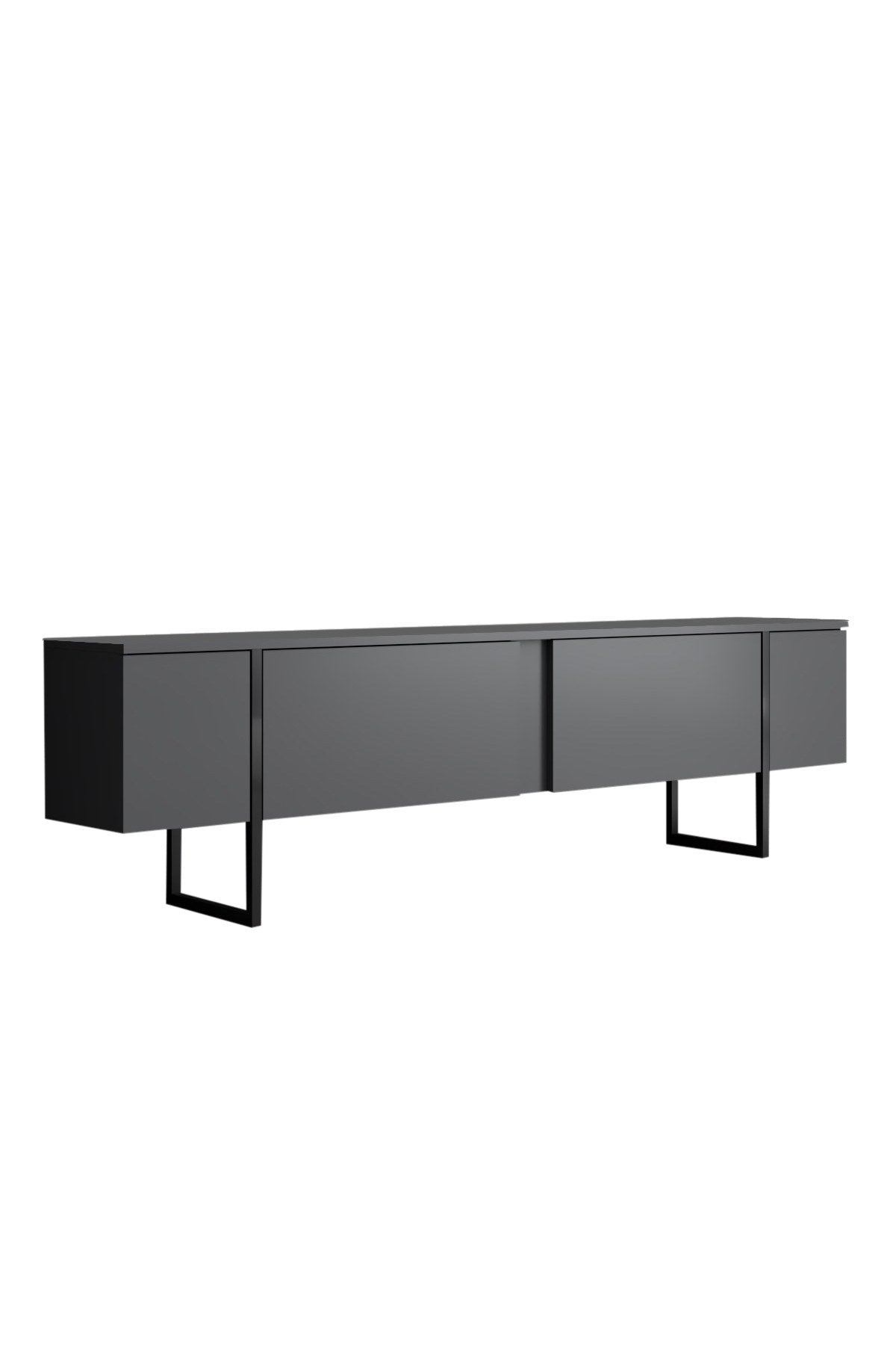 Meubelsets - Meubelset Antraciet Luxe - Salontafel + TV Meubel + Dressoir - Zwart Frame - Dimehouse