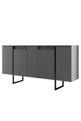Meubelsets - Meubelset Antraciet Luxe - Salontafel + TV Meubel + Dressoir - Zwart Frame - Dimehouse
