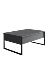 Meubelsets - Meubelset Antraciet Luxe - Salontafel + TV Meubel + Dressoir - Zwart Frame - Dimehouse