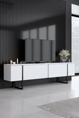 Meubelsets - Meubelset Wit Luxe - Salontafel + TV Meubel + Dressoir - Zwart Frame - Dimehouse