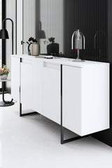 Meubelsets - Meubelset Wit Luxe - Salontafel + TV Meubel + Dressoir - Zwart Frame - Dimehouse