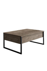 Meubelsets - Meubelset Walnoot Luxe - Salontafel + TV Meubel + Dressoir - Zwart Frame - Dimehouse