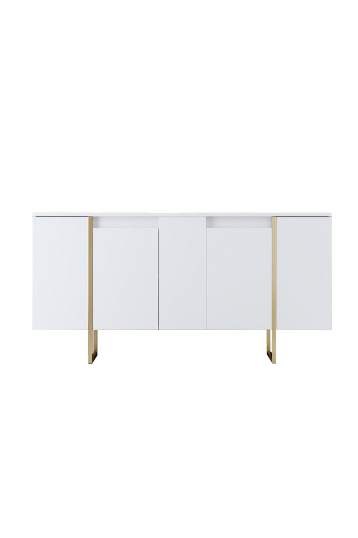 Meubelsets - Meubelset Wit Luxe - Salontafel + TV Meubel + Dressoir - Gouden Frame - Dimehouse