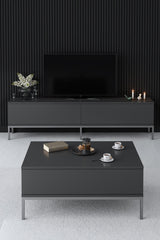 TV Møbel Lord Antracit Sølv Melamin 180x47x30 cm