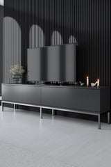 Meubelsets - Meubelset Antraciet Lord - Salontafel + TV Meubel + Dressoir - Zilver Frame - Dimehouse