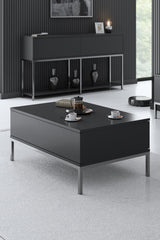 Meubelsets - Meubelset Antraciet Lord - Salontafel + TV Meubel + Dressoir - Zilver Frame - Dimehouse