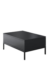 Salontafels - Rechthoekige Salontafel Antraciet Lord 90x60 - Zwart Frame - Dimehouse