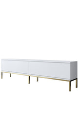 TV Meubels - TV Meubel Lord Wit Goud Melamine 180x47x30 cm - Dimehouse