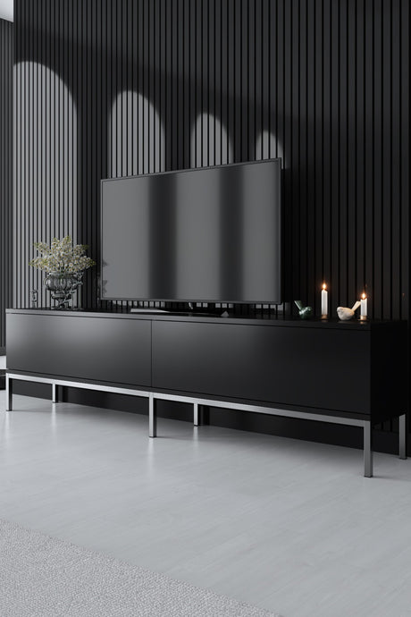Meubelsets - Meubelset Zwart Lord - Salontafel + TV Meubel + Dressoir - Zilver Frame - Dimehouse
