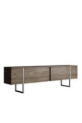Meubelsets - Meubelset Walnoot Luxe - Salontafel + TV Meubel + Dressoir - Zilver Frame - Dimehouse