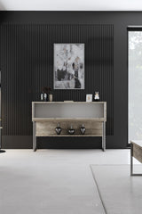 Meubelsets - Meubelset Travertin Luxe - Salontafel + TV Meubel + Dressoir - Zilver Frame - Dimehouse