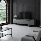 TV Meubels - TV Meubel Antraciet Bohem 180x50x30 - Zwart Frame - Dimehouse