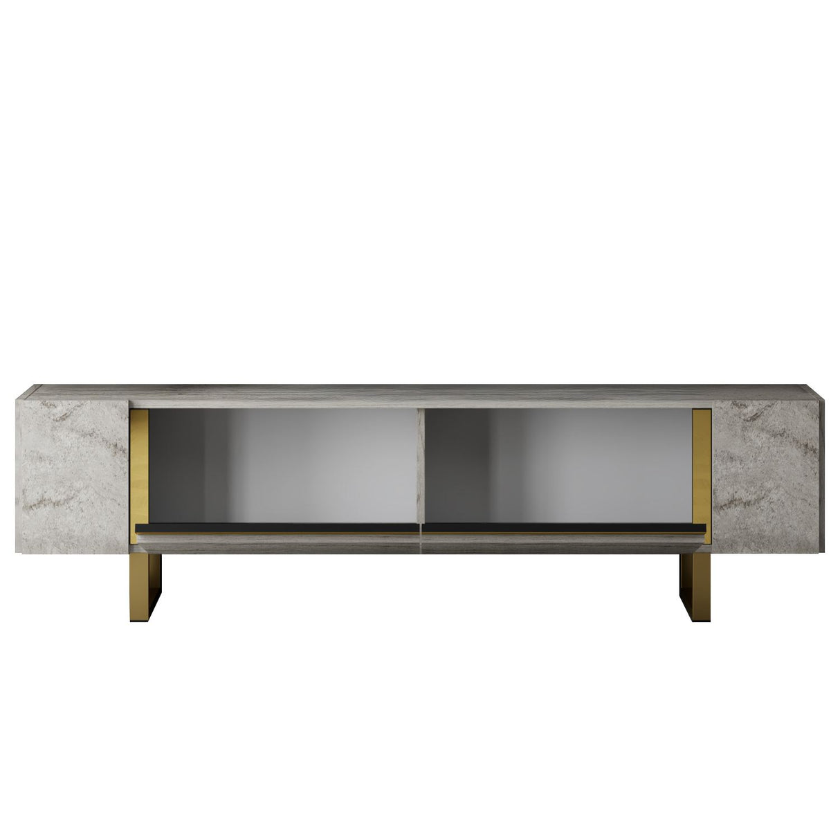 TV Meubels - TV Meubel Travertin Yildiz 180x50x30 - Gouden Frame - Dimehouse