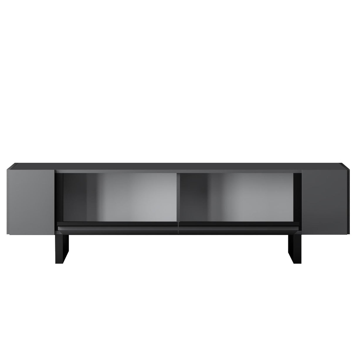 TV Meubels - TV Meubel Antraciet Yildiz 180x50x30 - Zwart Frame - Dimehouse