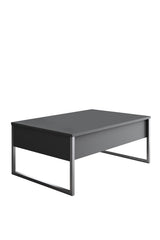 Salontafels - Rechthoekige Salontafel Antraciet Luxe 90x60 - Zilver Frame - Dimehouse