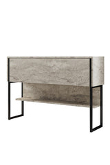 Moderne skænk Travertine Luxury 120x80x35 - Sort stel - Et rum