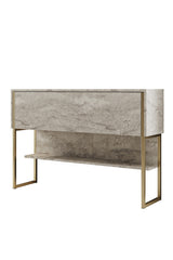 Moderne skænk Travertine Luxury 120x80x30 - Guldramme - Et rum