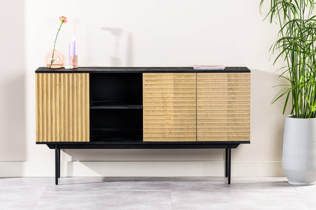 Skænk Manu mango træ sort natur 160x40x86 cm