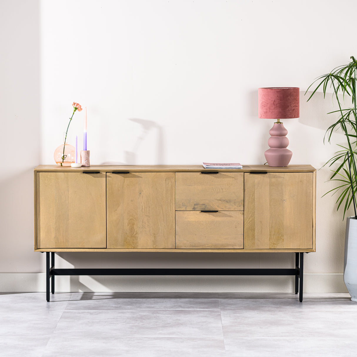 Dressoirs - Dressoir Mangohout Zayn 170x40x82 cm - Dimehouse