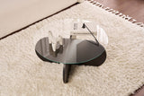 Salontabel Aris Rund 75 cm Glas - Sort Understel 