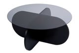 Salontabel Aris Rund 75 cm Glas - Sort Understel 