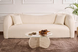 Salontabel Aris Rund 75 cm Glas - Travertin Understel 