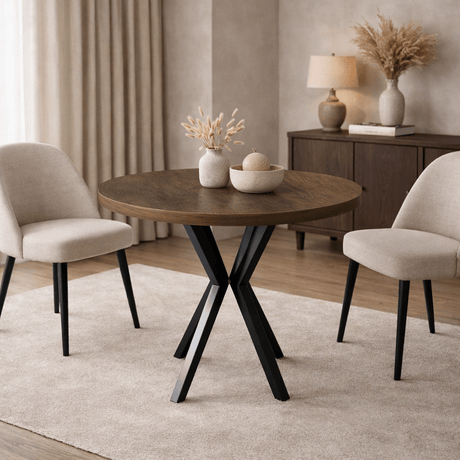 Ronde eettafel Walnoot - 90 cm - Agna