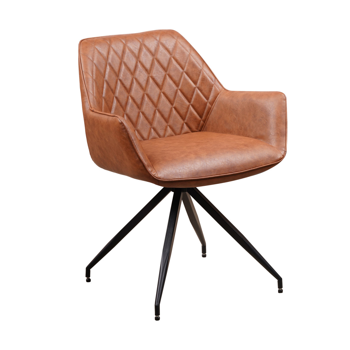 Spisestuestol Gian Dimehouse Cognac LxBxH 73x65x50 Kunstlæder Hvid foto diagonalt set forfra
