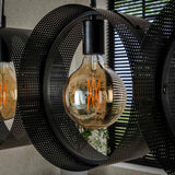 Loftlampe Fons 4-lys ringe metal sort 