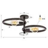 Loftslamp Nova Duo 2-lys - Sort Metal 